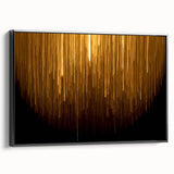 Framed wall art featuring an abstract design of colorful strokes and lines on a black background, showcasing modern aesthetics perfect for contemporary decor.