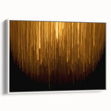 Framed canvas wall art showcasing an abstract design with colorful strokes and lines, presented in a sleek white frame, ideal for modern home decor.