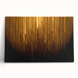 Abstract wall art featuring dynamic strokes and lines in vibrant colors, showcasing a modern design perfect for contemporary home decor. This stretched canvas piece leans against a neutral background, enhancing its artistic appeal.