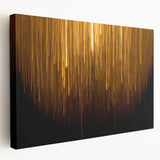 Abstract wall art featuring dynamic strokes and lines in vibrant colors, displayed in a side view to highlight its textured canvas surface and modern aesthetic. Perfect for contemporary decor, this piece adds a splash of creativity to any room.