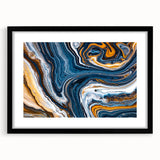 Abstract wall art featuring dynamic strokes and lines in a modern design, framed with a black mat for a sleek look, perfect for contemporary decor.