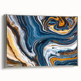 Framed wall art featuring an abstract design of strokes and lines in a silver frame, showcasing a modern aesthetic ideal for contemporary decor. The artwork emphasizes fluid shapes and muted tones, enhancing any living space with a sophisticated touch.