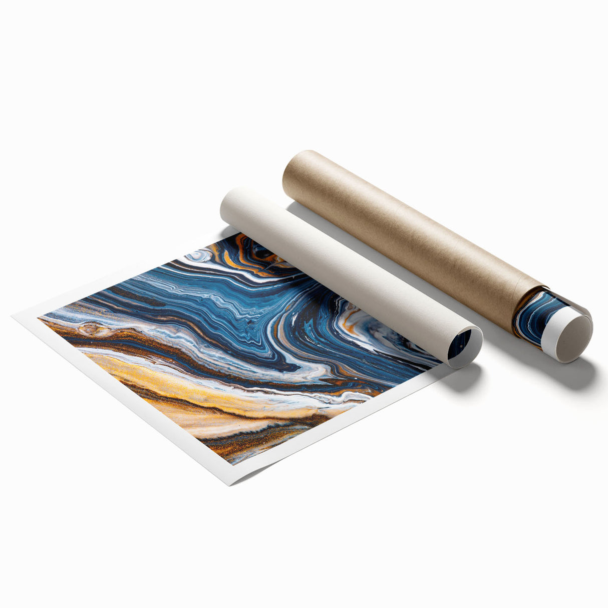 Abstract wall art featuring vibrant strokes and lines in shades of blue, yellow, and red. The design showcases a modern aesthetic ideal for contemporary home decor.