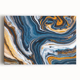 Vibrant abstract strokes and lines design on stretched canvas wall art, showcasing a modern aesthetic with bold colors and fluid shapes, perfect for contemporary decor.