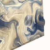 Close-up of an abstract wall art piece showcasing vibrant strokes and lines in a modern design, framed in acrylic glass, perfect for contemporary decor.