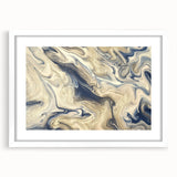 Abstract wall art featuring colorful strokes and lines in a modern design, framed with a white mat, showcasing an elegant front view ideal for contemporary decor.