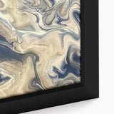 Close-up of an abstract strokes and lines design in a framed canvas wall art piece, showcasing vibrant colors and intricate patterns ideal for modern home decor. This artwork adds a contemporary touch to any living space, enhancing aesthetic appeal.