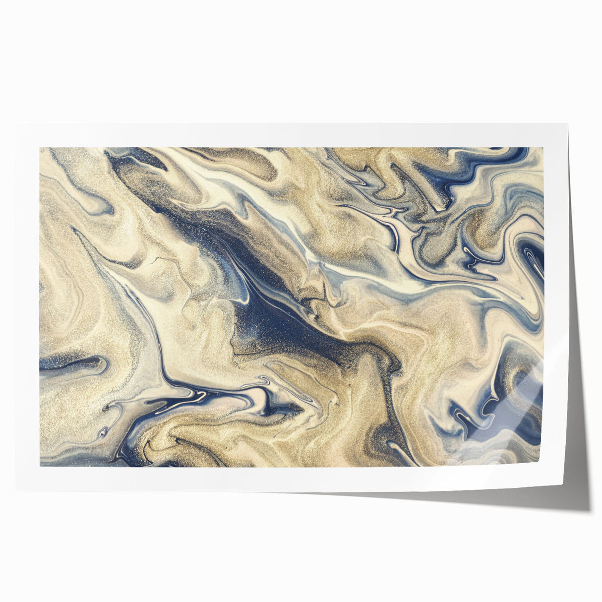 Abstract wall art print showcasing dynamic strokes and lines in vibrant colors, perfect for modern decor. Ideal for enhancing living spaces or offices.