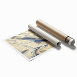 Abstract strokes and lines design in vibrant colors on a rolled canvas print, ideal for modern home decor or office art, packaged securely in a cardboard tube.