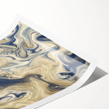 Abstract wall art print featuring vibrant strokes and lines in a harmonious blend of colors, ideal for modern home decor. This rolled design adds a contemporary touch to any room.