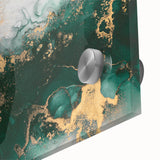 Close-up of an abstract wall art piece showcasing vibrant strokes and lines in various shades of blue, orange, and white, designed to enhance modern interior decor.