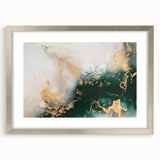 Abstract wall art featuring dynamic strokes and lines in a silver frame, complemented by a white mat. Perfect for modern home decor and artistic interiors.