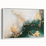 Framed canvas wall art showcasing an abstract design with colorful strokes and lines, set against a white background, perfect for modern home decor.