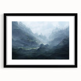 Abstract strokes and lines design wall art framed in black, showcasing a modern aesthetic with a mat finish, perfect for contemporary home decor.