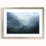 Abstract strokes and lines design in a sleek silver frame, showcasing modern wall art with a mat, perfect for contemporary home decor. Ideal for enhancing living spaces with artistic flair.