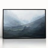 Framed wall art featuring an abstract design of colorful strokes and lines in a modern style, presented in a sleek black frame, perfect for contemporary decor.