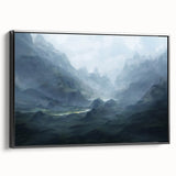 Framed canvas wall art showcasing an abstract design with dynamic strokes and lines in black and white, highlighting modern decor style and elegance.