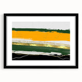 Abstract strokes and lines design on a framed wall art piece, featuring a sleek black frame and mat, showcasing modern artistic flair perfect for contemporary decor.