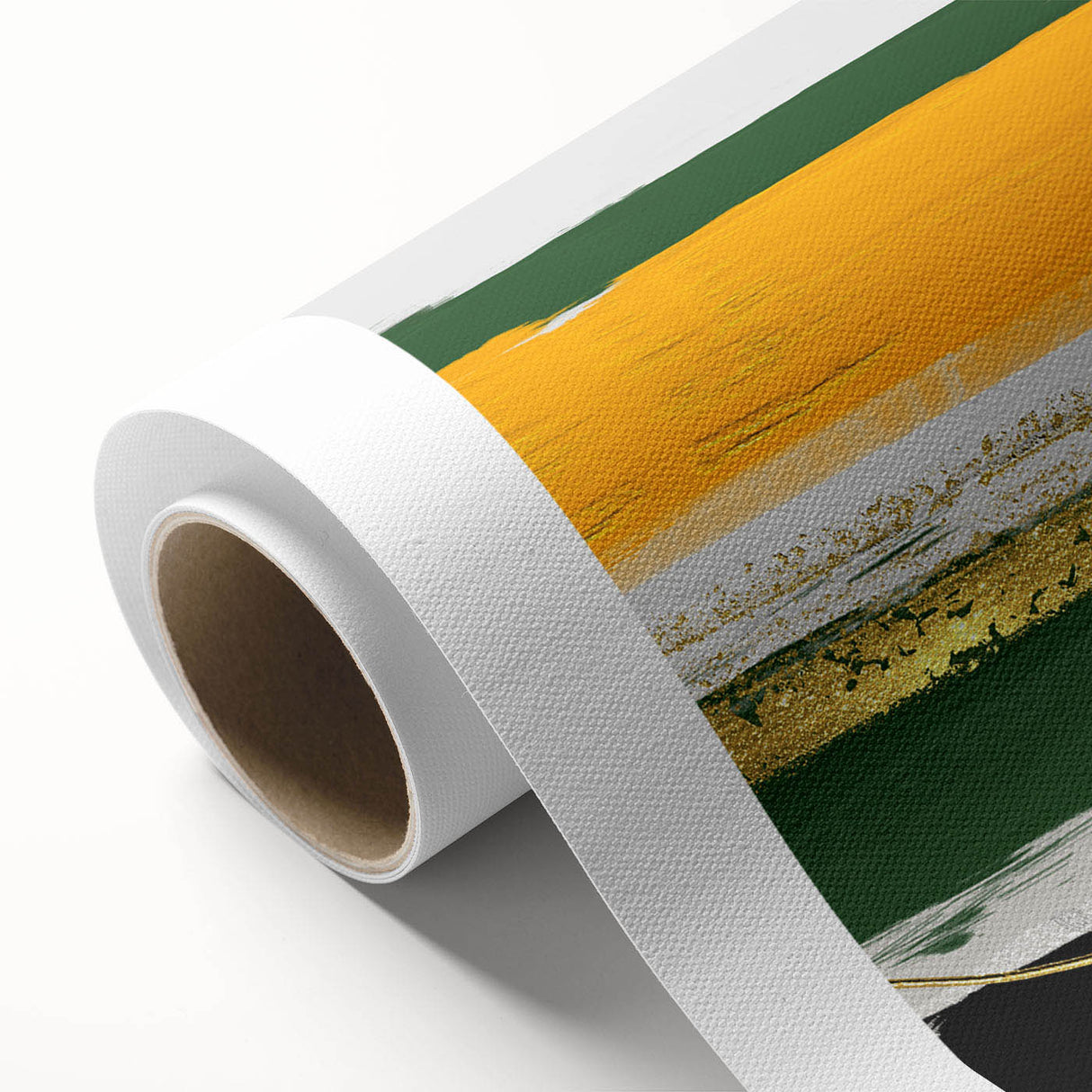 Abstract wall art design showcasing vibrant strokes and lines in a dynamic color palette, perfect for modern home decor or artistic spaces, printed on high-quality rolled canvas.