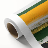 Abstract wall art design showcasing vibrant strokes and lines in a dynamic color palette, perfect for modern home decor or artistic spaces, printed on high-quality rolled canvas.