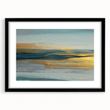 Abstract strokes and lines design wall art in a black frame with mat, showcasing a modern aesthetic suitable for contemporary home decor. Ideal for living rooms or offices.