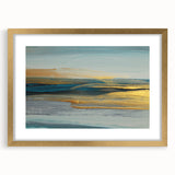 Abstract strokes and lines design wall art framed with a gold mat, showcasing a contemporary aesthetic ideal for modern home decor. Perfect for enhancing interior spaces with a touch of elegance and creativity.