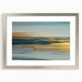 Abstract strokes and lines in a modern wall art piece, framed with a silver mat, showcasing a sleek design ideal for contemporary decor. Perfect for enhancing any living space.