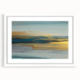 Abstract strokes and lines wall art design in a white frame with mat, showcasing a modern aesthetic suitable for contemporary decor. Ideal for enhancing living spaces.