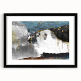 Abstract wall art featuring bold strokes and lines in a modern design, framed with a matte black finish, enhancing any contemporary decor. Perfect for art enthusiasts and interior design lovers.