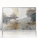 Framed wall art featuring an abstract design of colorful strokes and lines on a white background, showcasing modern artistic flair ideal for contemporary decor.