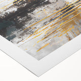 Abstract canvas artwork showcasing vibrant strokes and lines in shades of blue, orange, and yellow. Ideal for modern home decor, adding a dynamic touch to any room.