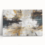 Abstract strokes and lines design wall art on stretched canvas, featuring vibrant colors and dynamic patterns, perfect for modern home decor.