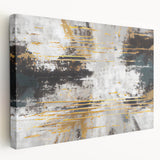 Abstract canvas wall art showcasing colorful strokes and lines in a modern design, ideal for contemporary decor. The stretched canvas displays vibrant hues of blue, orange, and yellow, creating a dynamic visual impact that enhances any living space or office. Perfect for art enthusiasts looking to add a touch of creativity to their environment.