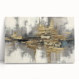 Abstract wall art canvas featuring vibrant strokes and lines in shades of blue, yellow, and black, perfect for modern decor and artistic expression.