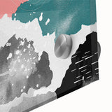 Close-up of an abstract wall art piece featuring vibrant strokes and lines in bold colors, designed to add a modern touch to any interior decor.