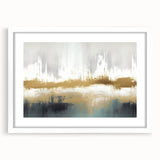 Abstract strokes and lines design in a framed wall art piece, featuring a white mat and sleek black frame, perfect for modern home decor and artistic accents.