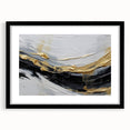 Abstract wall art featuring bold strokes and lines in a contemporary design, framed with a black mat, perfect for modern home decor. This elegant piece adds a striking focal point to any living space or office.