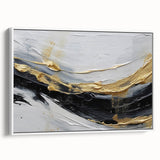 Framed wall art featuring an abstract design with colorful strokes and lines against a white background, showcasing modern artistic flair for contemporary decor.