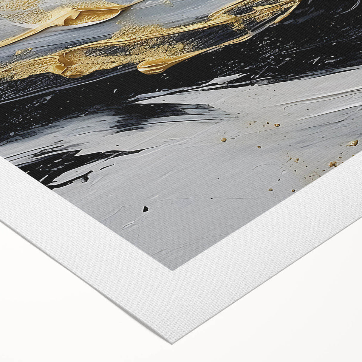 Abstract canvas art print showcasing vibrant strokes and lines in hues of blue, orange, and gold, perfect for modern home decor. Ideal for adding a touch of creativity to any space.