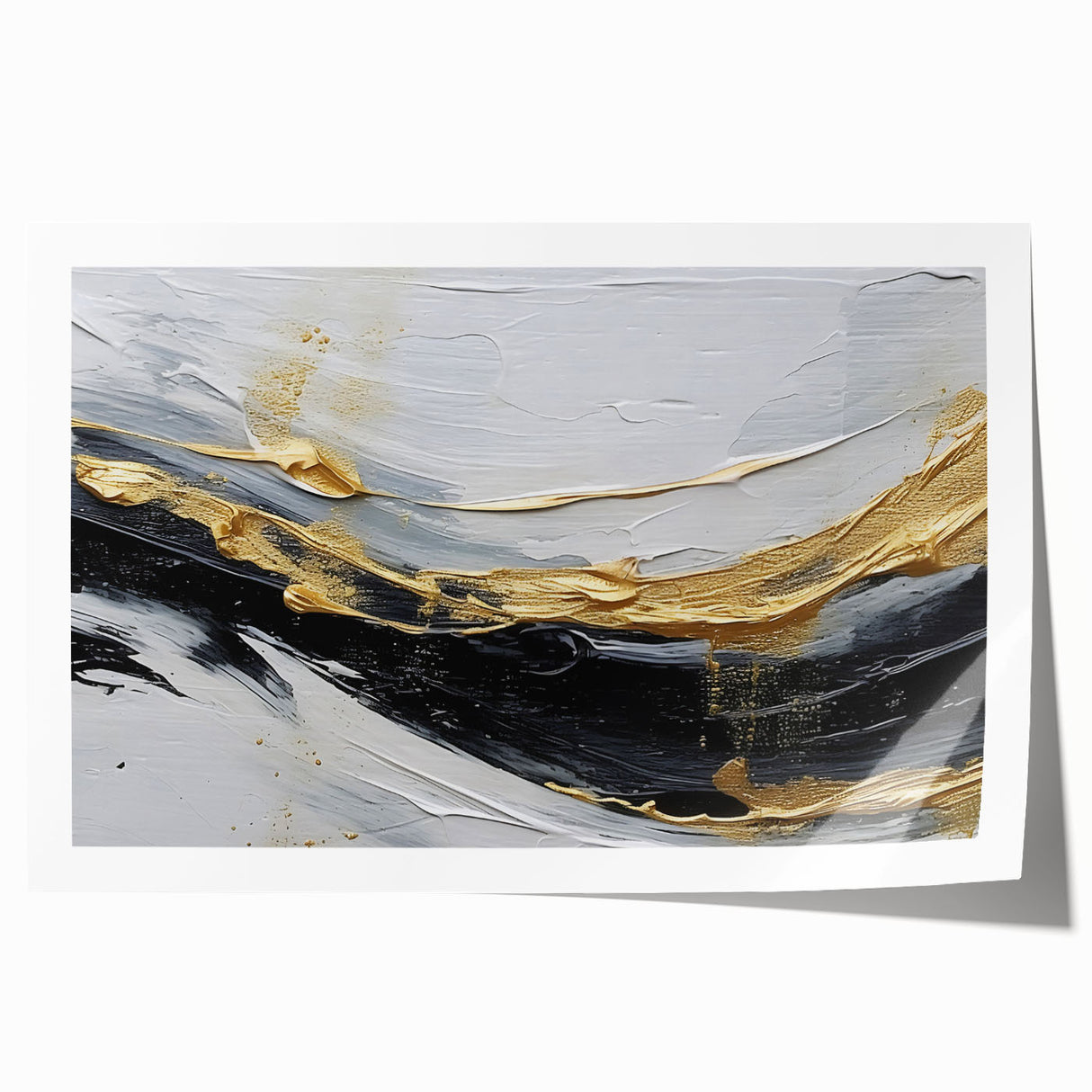 Abstract wall art featuring colorful strokes and lines in vibrant hues of blue, red, and yellow, ideal for modern home decor. This rolled print adds a contemporary touch to any space.
