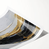 Abstract art print showcasing colorful strokes and lines in vibrant hues, perfect for modern home decor. Rolled design for easy framing and display.