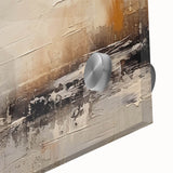 Abstract wall art design featuring vibrant strokes and lines in shades of blue, pink, and gold. The close-up showcases the intricate details of the acrylic glass finish, perfect for modern decor.