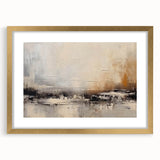 Abstract wall art featuring a design of colorful strokes and lines in a gold frame with a mat, ideal for modern home decor. Perfect for adding a stylish touch to living spaces.