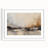 Abstract wall art featuring bold strokes and lines in vibrant colors, framed with a white mat, perfect for modern decor and artistic expression.