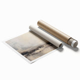 Abstract wall art print showcasing vibrant strokes and lines in bold colors, ideal for modern decor. Perfectly rolled for easy display and packaging.