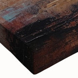 Close-up of a vibrant abstract strokes and lines design on stretched canvas, showcasing bold colors and intricate patterns, ideal for modern home decor.