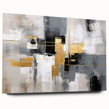 Abstract wall art featuring colorful strokes and lines on acrylic glass, showcasing a modern design in a side view, perfect for contemporary decor.