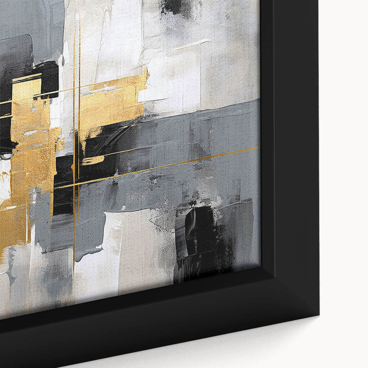 Abstract strokes and lines design in vibrant colors on framed canvas art, showcasing a modern and artistic aesthetic, perfect for home decor or office spaces.