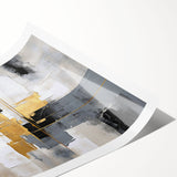 Abstract wall art featuring dynamic strokes and lines in vibrant colors, perfect for modern decor. Rolled print designed to enhance any living space.