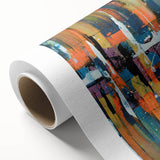 Abstract strokes and lines design in vibrant colors adorn this rolled canvas wall art piece, perfect for modern decor. Ideal for enhancing any living space or office.